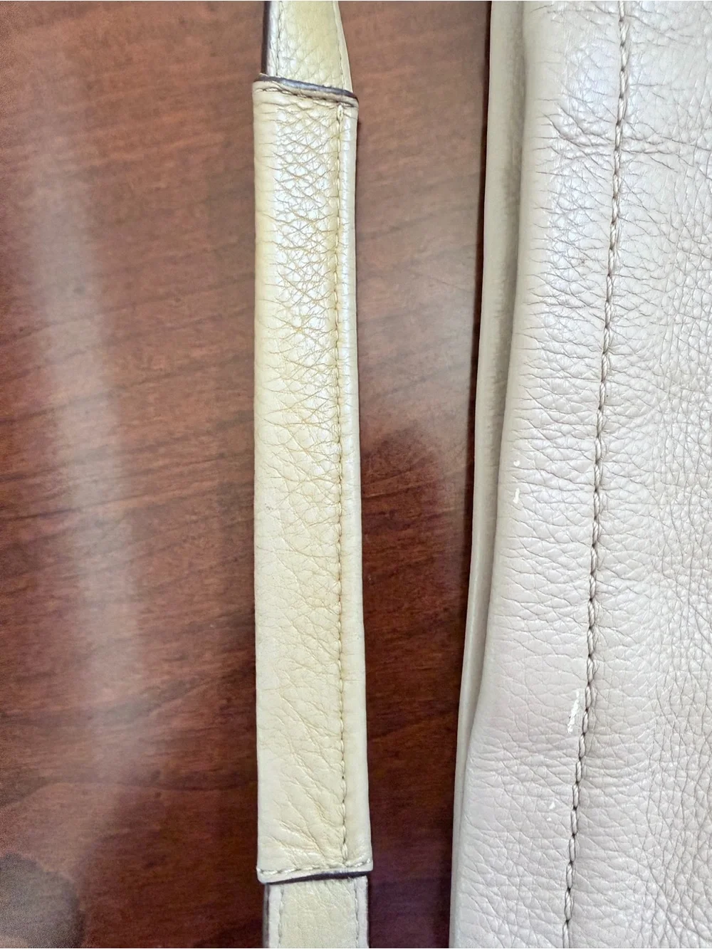 Coach Pebbled Leather Shoulder or Crossbody Purse in Light Taupe